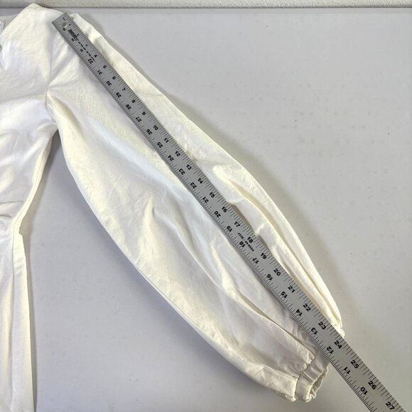 Sabo Minna Button Dress Size XS White Mini Long Balloon Sleeves Cotton NWT - Picture 8 of 16